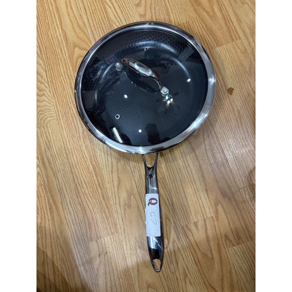 HexClad 10 Inch Hybrid Nonstick Frying Pan Skillet with Tempered Glass Lid